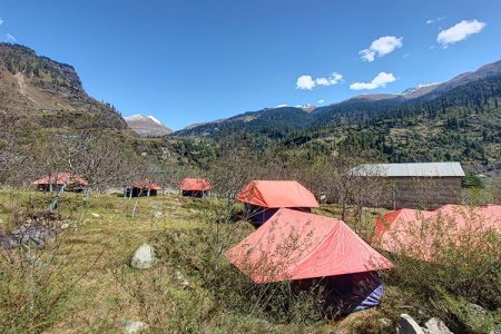 Alpine tents at our campsite in Manali